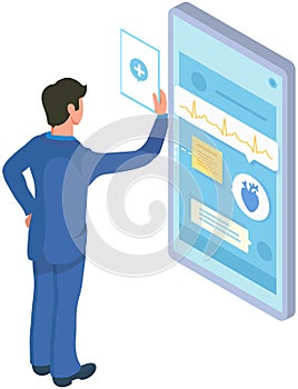 Online medical treatment, diagnostics, pharmacy prescription. Mobile app, consultations with doctor