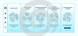 Online medication order onboarding vector template