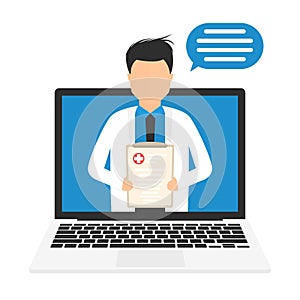 Online medicine concept. Digital online medical care. Online doctor or pharmacist, medical consultation