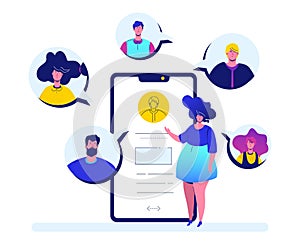 Online meeting - flat design style colorful illustration