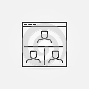 Online Meeting in Web Browser outline vector icon