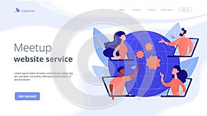 Online meetup concept landing page