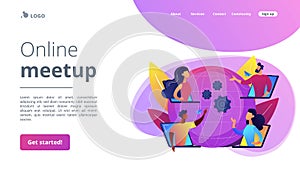 Online meetup concept landing page