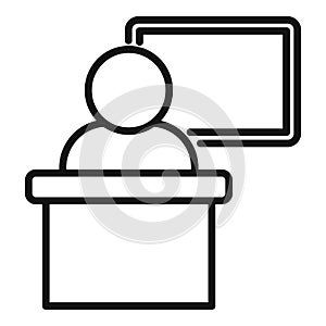 Online mentor icon outline vector. Training career
