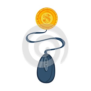 Online money concept. Web account. Virtual money