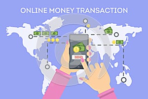 Online money transaction.