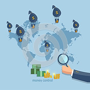 Online money transfer transactions concept photo