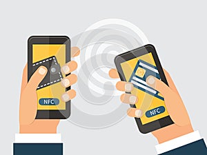 Online money trasfer concept NFC technology