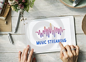 Online Music Audio Music Streaming Wave Graphic Concept