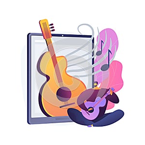 Online music lessons abstract concept vector illustration.