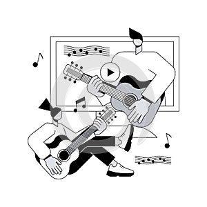 Online music lessons abstract concept vector illustration.