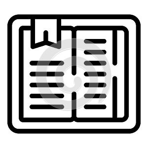 Online new book icon outline vector. Publish open data