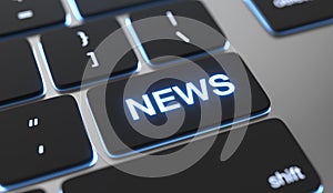Online news concept. News text on keyboard button.