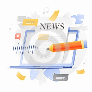 Online News Update Illustration