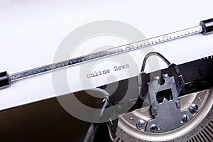 Online News - written on an old typewriter