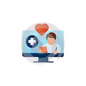 Online nursing flat icon