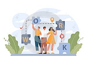 Online office. Modern virtual office developing and moderating