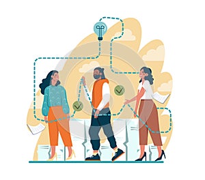 Online office. Modern virtual office developing and moderating