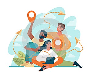 Online office. Modern virtual office developing and moderating