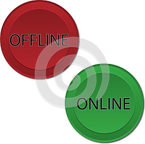 Online Offline buttons photo