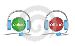 Online offline chat, support, help icon photo