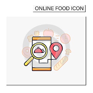 Online order tracking color icon