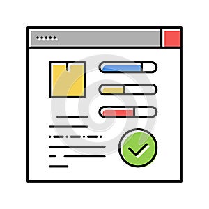 online order tracking color icon vector illustration