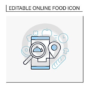 Online order tracking line icon
