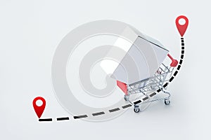 Online order tracking with map.