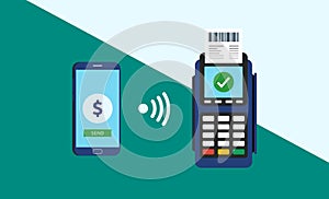 Online payment concept, cashless transactions vector illustration