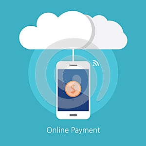 Online payment concept flat icon