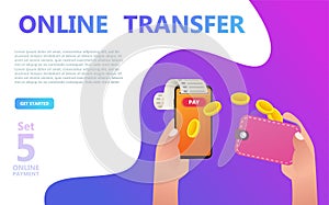 Online payment concept illustration set.