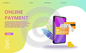 Online payment concept illustration set