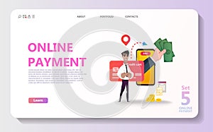 Online payment concept illustration set