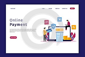 Online payment concept landing page illustration