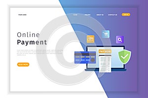 Online payment concept landing page illustration