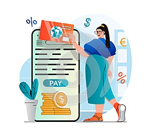 Online payment concept in modern flat design.