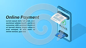 Online payment concept, secure money transfer, using a smartphone.