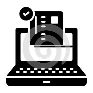 Online payment, financial transaction, Premium quality vector illustration concept. Glyph icon