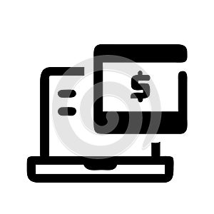 Online payment icon flat vector