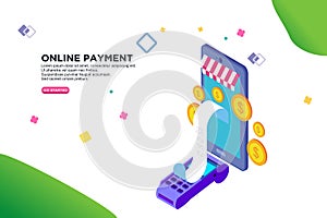 online payment isometric design