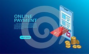 Online payment with mobile. protection of money in cellphone transactions