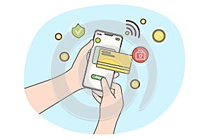 Online payment, technology, shopping, mobile phone concept