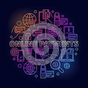 Online payments bright illustration