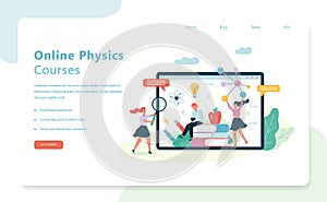 Online physics courses. School subject. Idea of science