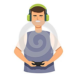 Online play video games icon cartoon vector. Character video game