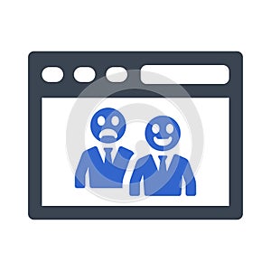 Online positive negative feedback icon