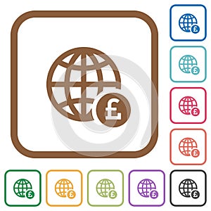 Online Pound payment simple icons