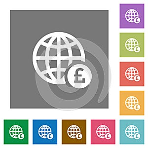 Online Pound payment square flat icons