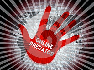 Online Predator Stalking Against Unknown Victim 2d Illustration